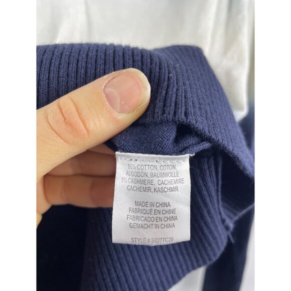 Minnie Rose Women's Small Cashmere Blend Ombre Dip Dye Beachy V-Neck Sweater - Picture 9 of 10